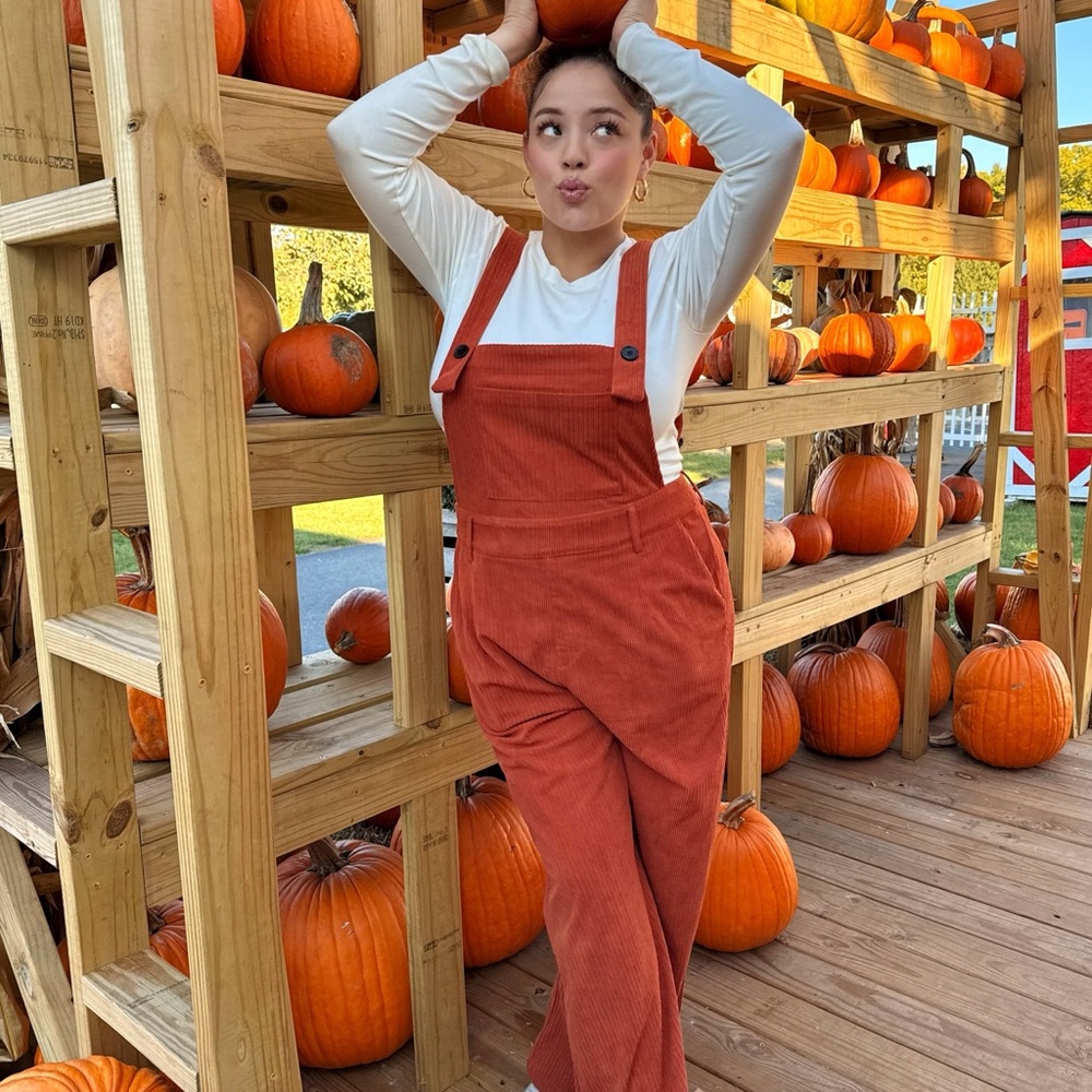 Cider Orange Corduroy Jumpsuit - Picture 3 of 3